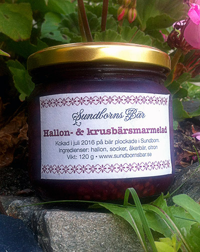Hallon- och krusbärsmarmelad